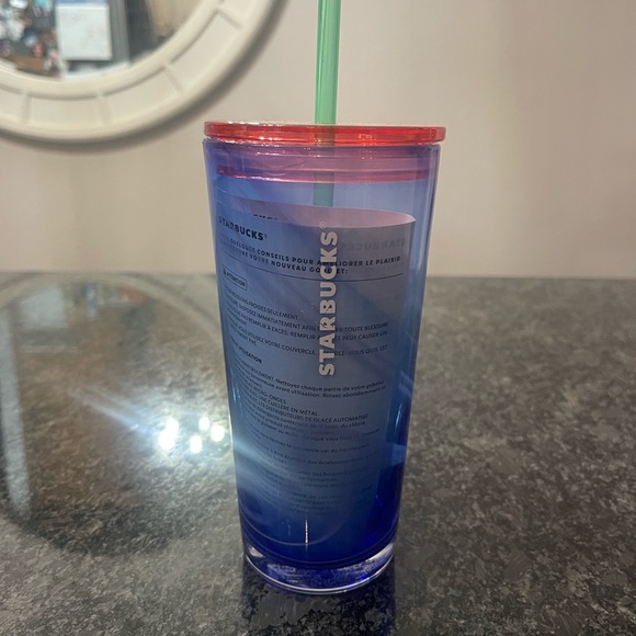 Starbucks Kitchen Nwt Beautiful Blue Glass Starbucks Tumbler Poshmark